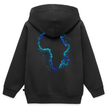 Afrique - Sweat Premium à capuche zippé enfant bio - noir - Dos - AI Model Kid Male (0cm)