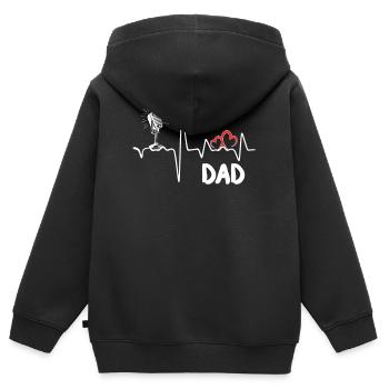Mikrofon Herzschlag Musiker Sänger Sänger Dad Tee - Kinder Premium Organic Zip Hoodie - Schwarz - Hinten - AI Model Kid Male (0cm)