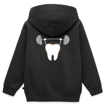 Zahnarzt - Kinder Premium Organic Zip Hoodie - Schwarz - Hinten - AI Model Kid Male (0cm)