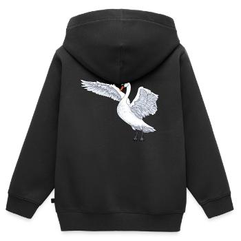 Schwan Schwäne Wasservögel Wildtiere Vogel - Kinder Premium Organic Zip Hoodie - Schwarz - Hinten - AI Model Kid Male (0cm)