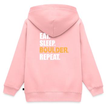 EAT SLEEP BOULDER REPEAT Climbing Climbing Wall - Kids Premium Organic Zip-up Hoodie - rose - Back - AI Model Kid Female (0cm)
