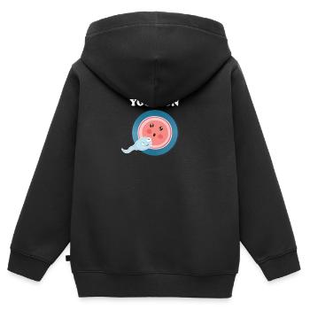 Sie haben die Evolution der menschlichen Embryologie gewonnen - Kinder Premium Organic Zip Hoodie - Schwarz - Hinten - AI Model Kid Male (0cm)