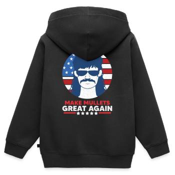 Énonciations de mulet - Sweat Premium à capuche zippé enfant bio - noir - Dos - AI Model Kid Male (0cm)