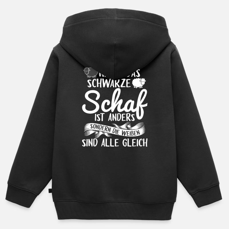 Nicht das schwarze Schaf ist anders Schäfer - Kinder Premium Organic Zip Hoodie - Schwarz