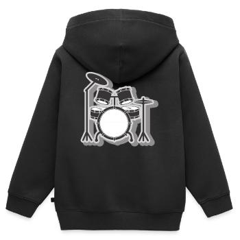 Schlagzeuger Schlagzeug - Kinder Premium Organic Zip Hoodie - Schwarz - Hinten - AI Model Kid Male (0cm)