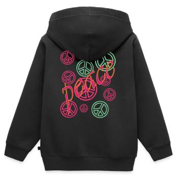 peace - Kinder Premium Organic Zip Hoodie - Schwarz - Hinten - AI Model Kid Male (0cm)