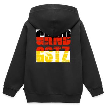 Grundgesetz Deutschland - Kinder Premium Organic Zip Hoodie - Schwarz - Hinten - AI Model Kid Male (0cm)