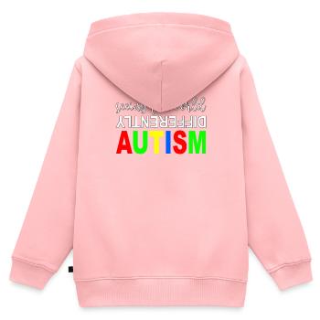 Autist, Autismus - Kinder Premium Organic Zip Hoodie - Rosa - Hinten - AI Model Kid Female (0cm)