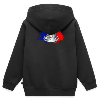 Radrennen Frankreich für Rennradfahrer - Kinder Premium Organic Zip Hoodie - Schwarz - Hinten - AI Model Kid Male (0cm)