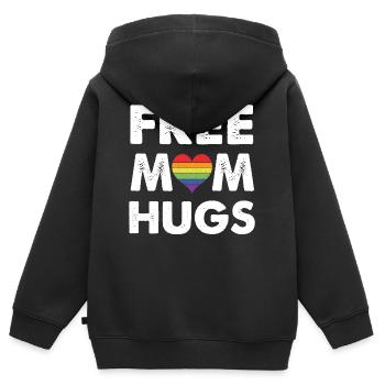 Free Mom Hugs - Kinder Premium Organic Zip Hoodie - Schwarz - Hinten - AI Model Kid Male (0cm)