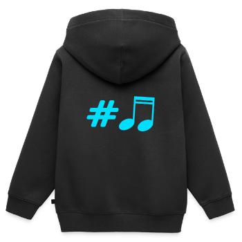 Musik - Musiknote - Kinder Premium Organic Zip Hoodie - Schwarz - Hinten - AI Model Kid Male (0cm)