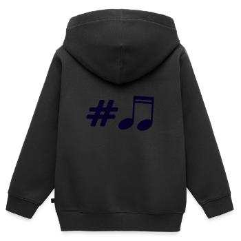 Musik - Musiknote - Kinder Premium Organic Zip Hoodie - Schwarz - Hinten - AI Model Kid Male (0cm)