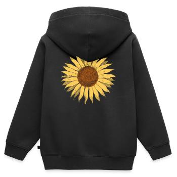 Sonnenblume - Kinder Premium Organic Zip Hoodie - Schwarz - Hinten - AI Model Kid Male (0cm)
