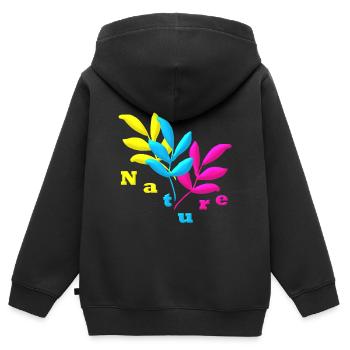 Nature - Sweat Premium à capuche zippé enfant bio - noir - Dos - AI Model Kid Male (0cm)