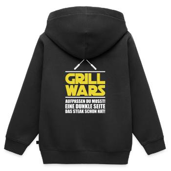 Lustiges Grillen Grill Mann Männer Geschenk - Kinder Premium Organic Zip Hoodie - Schwarz - Hinten - AI Model Kid Male (0cm)