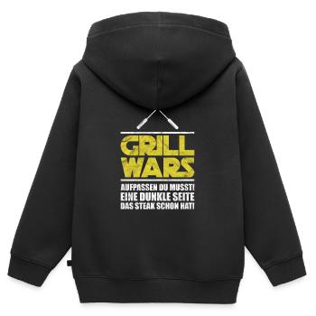 Grill Grillen Mann Männer Sprüche Geschenk - Kinder Premium Organic Zip Hoodie - Schwarz - Hinten - AI Model Kid Male (0cm)
