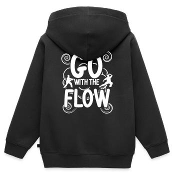 Yoga Qigong Qi Gong Tai Chi Thai Chigong - Sweat Premium à capuche zippé enfant bio - noir - Dos - AI Model Kid Male (0cm)