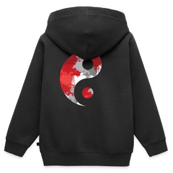 Yoga Qigong Qi Gong Tai Chi Thai Chigong - Sweat Premium à capuche zippé enfant bio - noir - Dos - AI Model Kid Male (0cm)