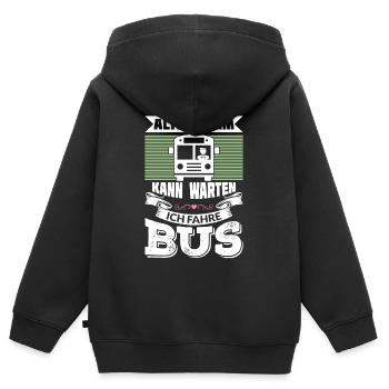 DAS ALTERSHEIM KANN WARTEN ICH FAHRE BUS - Kinder Premium Organic Zip Hoodie - Schwarz - Hinten - AI Model Kid Male (0cm)