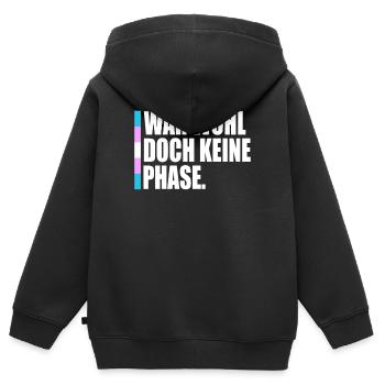 LGBT Doch keine Phase Gay Pride Transgender CSD - Kinder Premium Organic Zip Hoodie - Schwarz - Hinten - AI Model Kid Male (0cm)