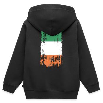 Irlande Irlande Irlande - Sweat Premium à capuche zippé enfant bio - noir - Dos - AI Model Kid Male (0cm)