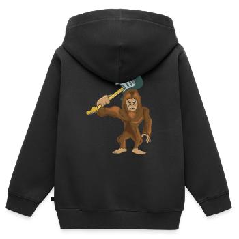 Gitarrist - Kinder Premium Organic Zip Hoodie - Schwarz - Hinten - AI Model Kid Male (0cm)