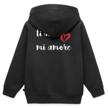 ti amo mi amore sarah - Kids Premium Organic Zip-up Hoodie - black - Back - AI Model Kid Male (0cm)