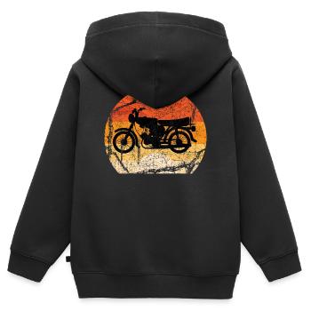 Moped Simson S51 - Kinder Premium Organic Zip Hoodie - Schwarz - Hinten - AI Model Kid Male (0cm)