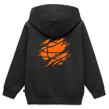 basketball - Sweat Premium à capuche zippé enfant bio - noir - Dos - AI Model Kid Male (0cm)