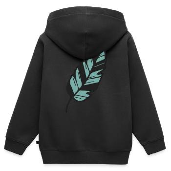 Fougère argentée Maori de Nouvelle-Zélande - Sweat Premium à capuche zippé enfant bio - noir - Dos - AI Model Kid Male (0cm)