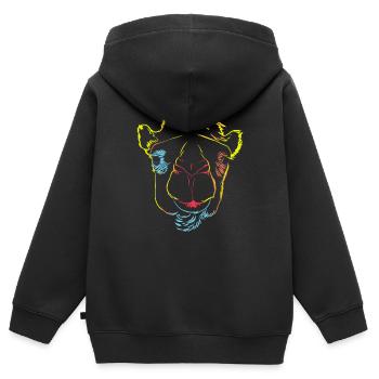 Camel Strokes - Kids Premium Organic Zip-up Hoodie - black - Back - AI Model Kid Male (0cm)