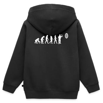 Darts evolution development monkey to player - Kids Premium Organic Zip-up Hoodie - black - Back - AI Model Kid Male (0cm)