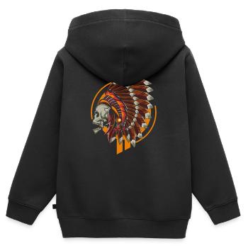 Indianer Amerikanische Ureinwohner Apache Geschenk - Kinder Premium Organic Zip Hoodie - Schwarz - Hinten - AI Model Kid Male (0cm)