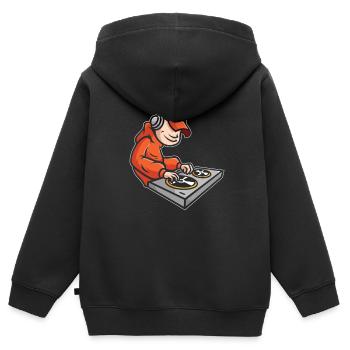 BATTLE DJ TURNTABLISM DEEJAY TURNTABLE GIFT - Sweat Premium à capuche zippé enfant bio - noir - Dos - AI Model Kid Male (0cm)