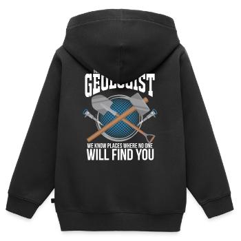 Geologie Geowissenschaften Felsen Geschenk steine - Kinder Premium Organic Zip Hoodie - Schwarz - Hinten - AI Model Kid Male (0cm)