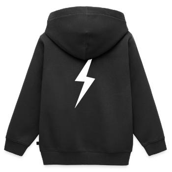 Blitz - Kinder Premium Organic Zip Hoodie - Schwarz - Hinten - AI Model Kid Male (0cm)