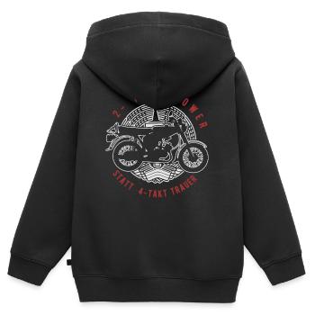 2 Takt Power, Simson, DDR Ost Moped S51 Geschenk - Kinder Premium Organic Zip Hoodie - Schwarz - Hinten - AI Model Kid Male (0cm)