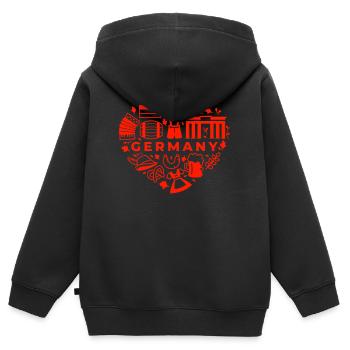 Deutschland Deutsche Kultur Deutsch Geschenk - Kinder Premium Organic Zip Hoodie - Schwarz - Hinten - AI Model Kid Male (0cm)