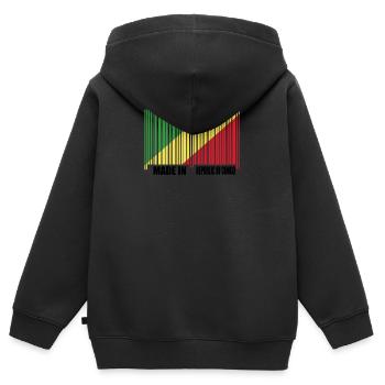 Fabriqué en République du Congo - Sweat Premium à capuche zippé enfant bio - noir - Dos - AI Model Kid Male (0cm)