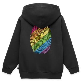 LGBTQ Mindset - Kinder Premium Organic Zip Hoodie - Schwarz - Hinten - AI Model Kid Male (0cm)