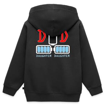 Funny twin shirts for dad of twins daughter shirt - Kinder Premium Organic Zip Hoodie - Schwarz - Hinten - AI Model Kid Male (0cm)