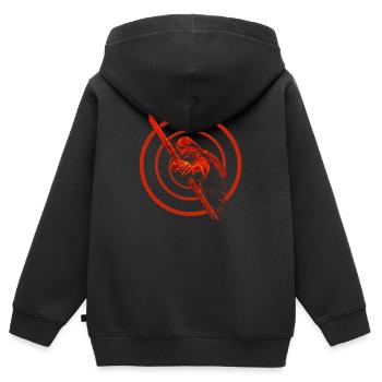 Archer avec arc et flèche - Sweat Premium à capuche zippé enfant bio - noir - Dos - AI Model Kid Male (0cm)