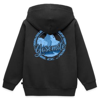 Yosemite Sky Blue - Sweat Premium à capuche zippé enfant bio - noir - Dos - AI Model Kid Male (0cm)