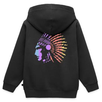 Indianer - Kinder Premium Organic Zip Hoodie - Schwarz - Hinten - AI Model Kid Male (0cm)