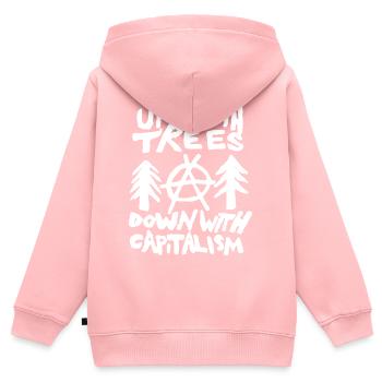 Anti Kapitalismus Antifa Naturschutz Klimawandel - Kinder Premium Organic Zip Hoodie - Rosa - Hinten - AI Model Kid Female (0cm)