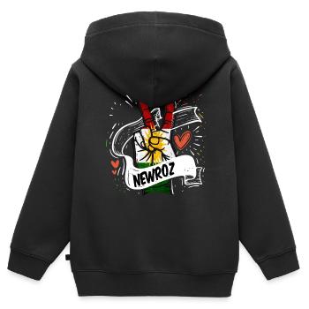 Kurdistan Irak cadeau kurde azadi Mardin - Sweat Premium à capuche zippé enfant bio - noir - Dos - AI Model Kid Male (0cm)