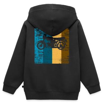 Moped Simson S51 - Kinder Premium Organic Zip Hoodie - Schwarz - Hinten - AI Model Kid Male (0cm)