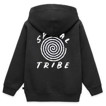 Spiral Tribe Tekno Tribe Free Party Spiral Rave - Kinder Premium Organic Zip Hoodie - Schwarz - Hinten - AI Model Kid Male (0cm)