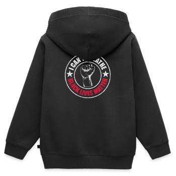 Black Lives Matter Je ne peux pas respirer - Sweat Premium à capuche zippé enfant bio - noir - Dos - AI Model Kid Male (0cm)