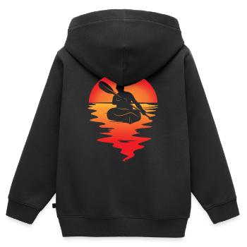 canoe - Kids Premium Organic Zip-up Hoodie - black - Back - AI Model Kid Male (0cm)